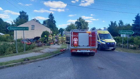 Ciężarówka zderzyła się z samochodem osobowym. / Fot. KP PSP Chełmno
