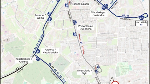 Drogowcy przedstawili schemat zmian w kursowaniu autobusów w Forodnie. /źródło: ZDMiKP