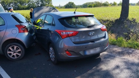 Cztery pojazdy zderzyły się na drodze wojewódzkiej w Rzadkiej Woli/fot. KM PSP we Włocławku