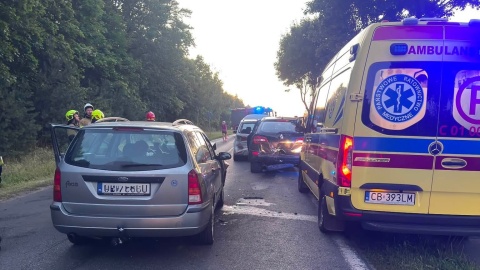 Zderzenie czterech aut na trasie Osowa Góra-Osówiec /fot. Heron15 Pomoc Drogowa Bydgoszcz 24h Andruszczenko Krystian 501337500