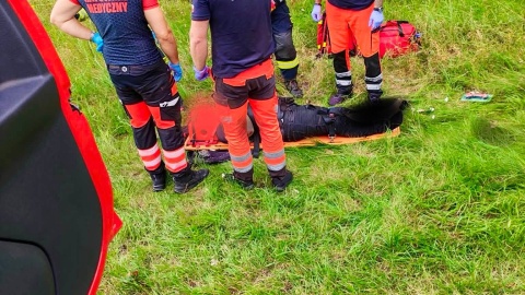 Jedna osoba została poszkodowana w czołowym zderzeniu na drodze krajowej nr 10 w Przyłubiu/fot. OSP Solec Kujawski/Facebook