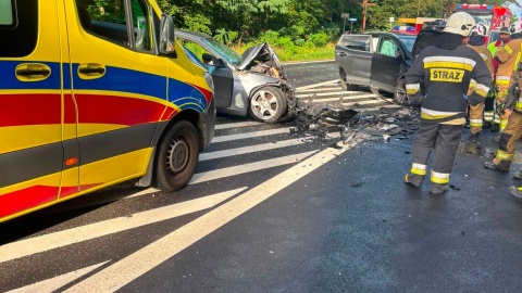 Wypadek w Górsku/fot. Ochotnicza Straż Pożarna w Łążynie/Facebook