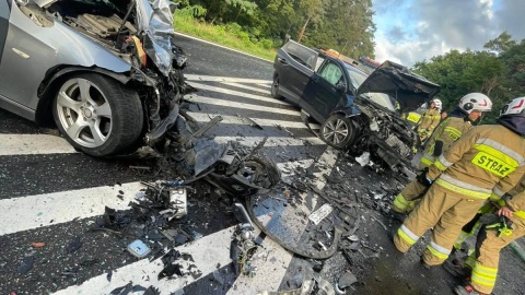 Wypadek w Górsku/fot. Ochotnicza Straż Pożarna w Łążynie/Facebook