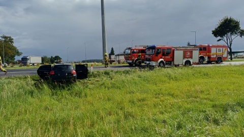 Wypadek na DK 15/fot. KM PSP Golub Dobrzyń
