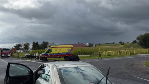 Wypadek na DK 15/fot. KM PSP Golub Dobrzyń