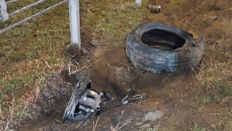 Wypadek na A1 nieopodal Grudziądza. /fot. OSP Płużnica