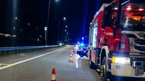 Wypadek na A1 nieopodal Grudziądza. /fot. OSP Płużnica