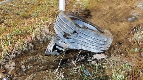 Wypadek na A1 nieopodal Grudziądza. /fot. OSP Płużnica
