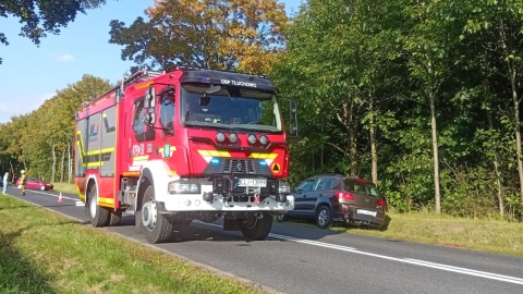 Wypadek w Popowie w powiecie lipnowskim/fot. KP PSP Lipno