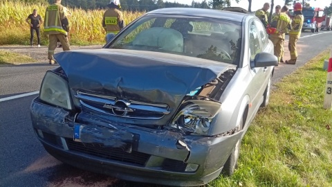 Wypadek w Popowie w powiecie lipnowskim/fot. KP PSP Lipno