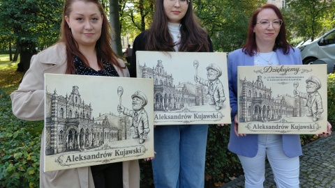 Figurka kolejarza w Aleksandrowie Kujawskim odsłonięta. /fot. Radosław Jagieła