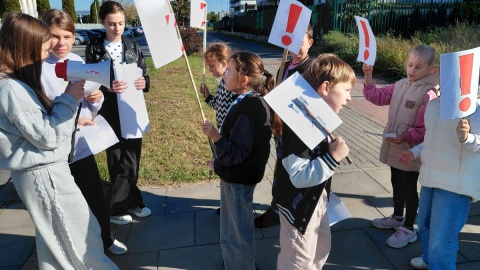 Młodzieży ze Szkoły Podstawowej nr 35 w Toruniu manifestowała przeciwko przemocy/ Fot. Michał Zaręba