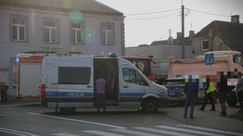 Ciężarówka potrąciła kobietę na pasach w Brześciu Kujawskim na DK 62/fot. Włocławek112Info