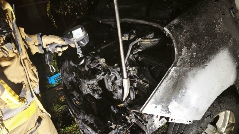 Pożar lawety w Grudziądzu/fot. Facebook/KM PSP Grudziądz