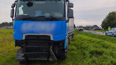Wypadek na DW534 niedaleko Golubia-Dobrzynia. /fot. KP PSP Golub-Dobrzyń