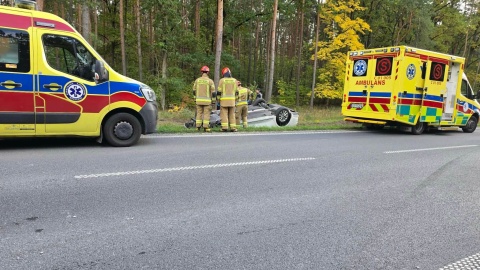 Wypadek w Nowym Smolnie. / Fot. Heron15 Pomoc Drogowa Bydgoszcz 24h Andruszczenko Krystian