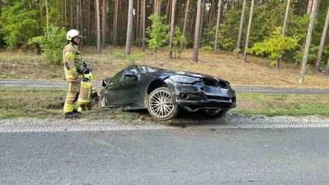 Wypadek w Nowym Smolnie. / Fot. Heron15 Pomoc Drogowa Bydgoszcz 24h Andruszczenko Krystian