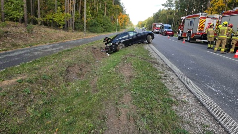 Wypadek w Nowym Smolnie. / Fot. Heron15 Pomoc Drogowa Bydgoszcz 24h Andruszczenko Krystian