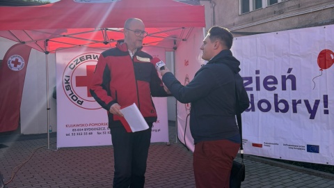Tomasz Okoński i reporter PR PiK Jarosław Wieprzycki/fot. Paulina Schodowska