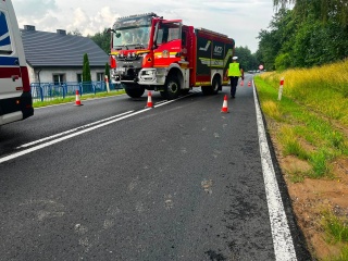 Wypadek na drodze krajowej nr 15 niedaleko Brodnicy. Zderzyły się dwa samochody