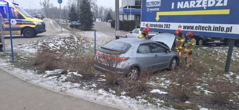 Wypadek na ul. Fordońskiej w Bydgoszczy, przy wjeździe na Most Kazimierza Wielkiego