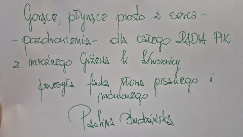 Pomaga w nauce czytania i opóźnia starzenie mózgu. Ręcznie pisane pozdrowienia od naszych Słuchaczy