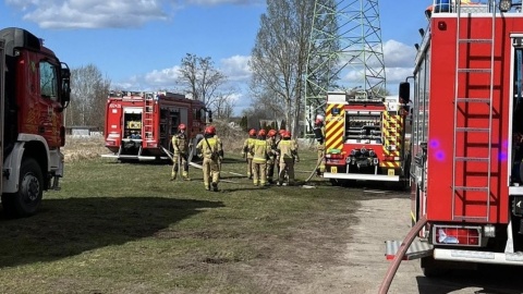 Pożar butli z gazem w Bydgoszczy. Wiele zastępów straży pożarnej na miejscu