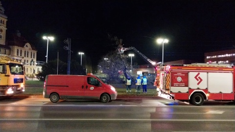 Auto uderzyło w drzewo na Rondzie Grunwaldzkim w Bydgoszczy. Kierowca w szpitalu [wideo, zdjęcia]