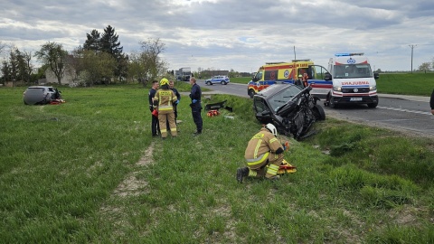 Pięć osób, w tym dziecko i kobieta w ciąży w szpitalu po wypadku w powiecie włocławskim