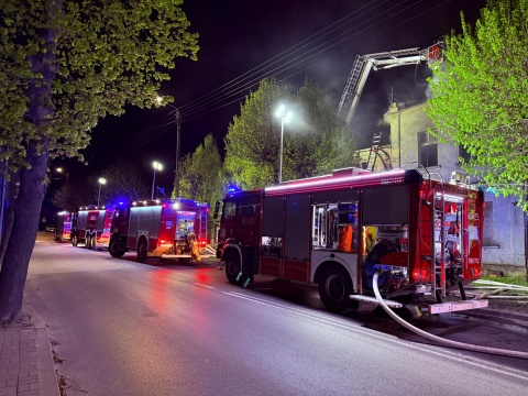 Nocny pożar w Mogilnie. W akcji brało udział 27 strażaków [ZDJĘCIA, WIDEO]