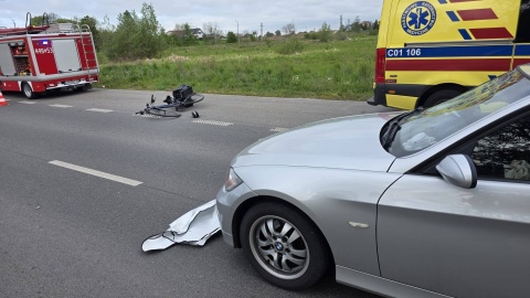 Potrącenie rowerzysty w podgrudziądzkiej miejscowości. Został zabrany śmigłowcem LPR