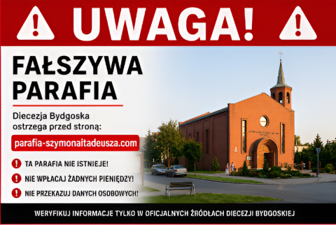 Diecezja Bydgoska ostrzega: parafia na Flisach nie istnieje, konto jest fałszywe