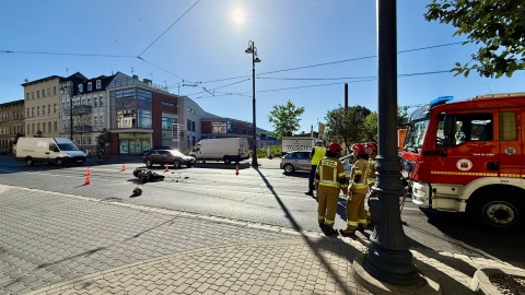 Płonęła ciężarówka na S5 w powiecie świeckim, a na Gdańskiej w Bydgoszczy zderzenie motocykla z busem