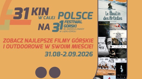 Jest największym takim wydarzeniem w Polsce. Toruń na liście miast Festiwalu Górskiego w Kinach