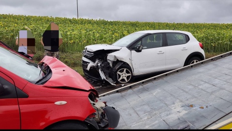 Wypadek na DW246 między Paterkiem a Szubinem. Lądował śmigłowiec LPR-u