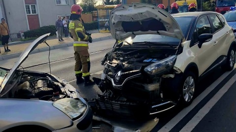 Wypadek we Włocławku. Zderzyły się dwa auta osobowe