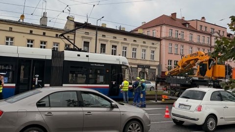 Wykolejenie tramwaju na ul. Jagiellońskiej w Bydgoszczy. W tym samym miejscu co poprzednio