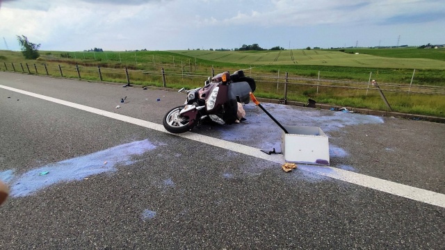 Wypadek z udziałem motocyklisty na A1 w powiecie chełmińskim i kolizja w Lubieniu Kujawskim na DK91