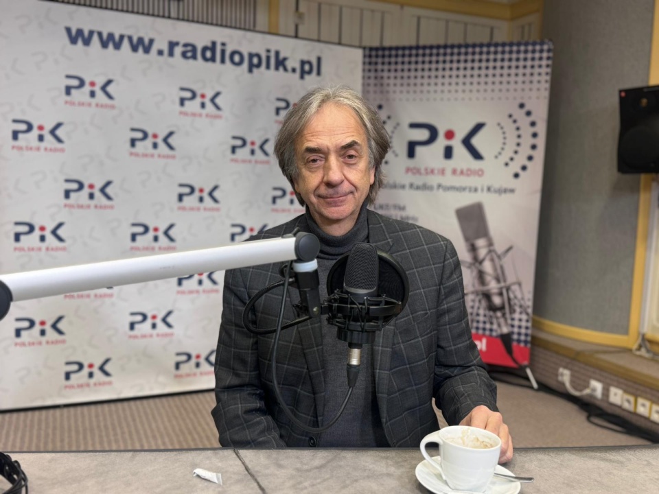 Maestro Mariusz Smolij w studiu Polskiego Radia PiK/fot. Magda Jasińska