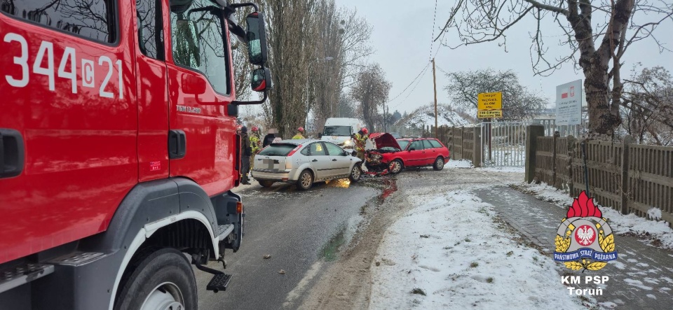 Do wypadku doszło 14 stycznia w Chełmży/fot. KM PSP Toruń, Piotr Lisewski, Facebook