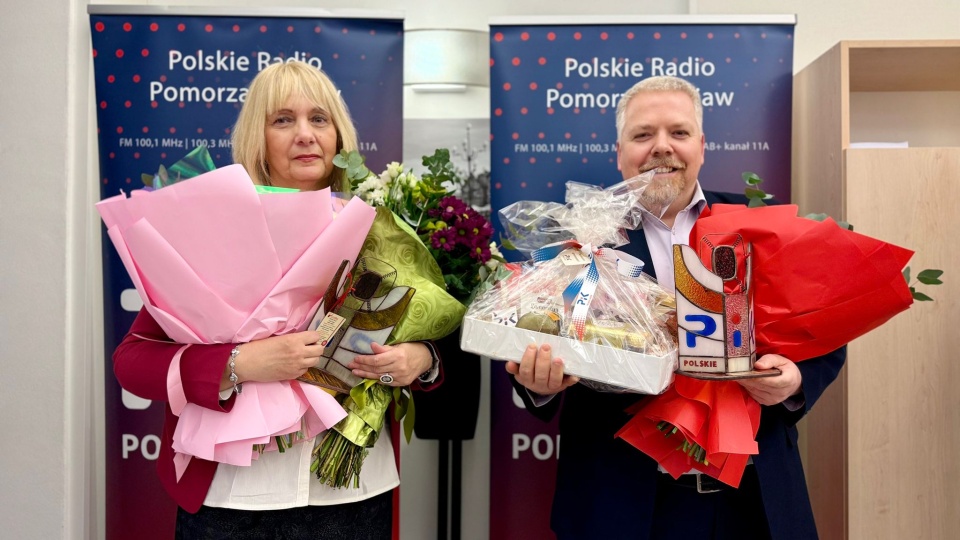 Żaneta Walentyn i Michał Słobodzian z nagrodami Rady Programowej Polskiego Radia PiK/fot. Izabela Langner
