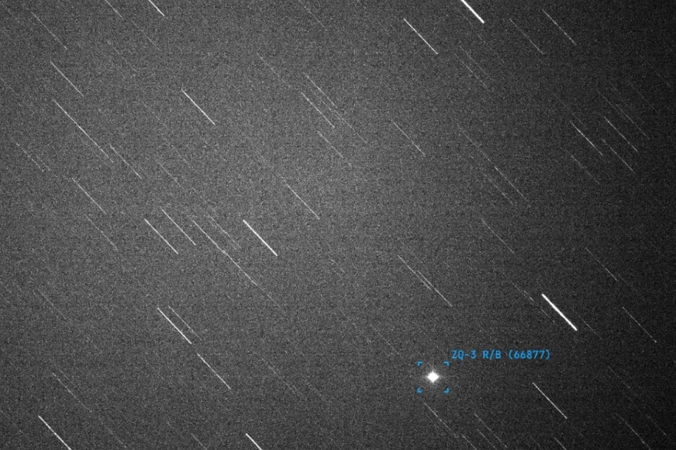 Jeden z południowoamerykańskich teleskopów POLSA - POLON-Chile B zarejestrował przelot stopnia rakiety ZQ-3 dnia 28 stycznia 2026/ Fot. POLSA, zrzut ekranu