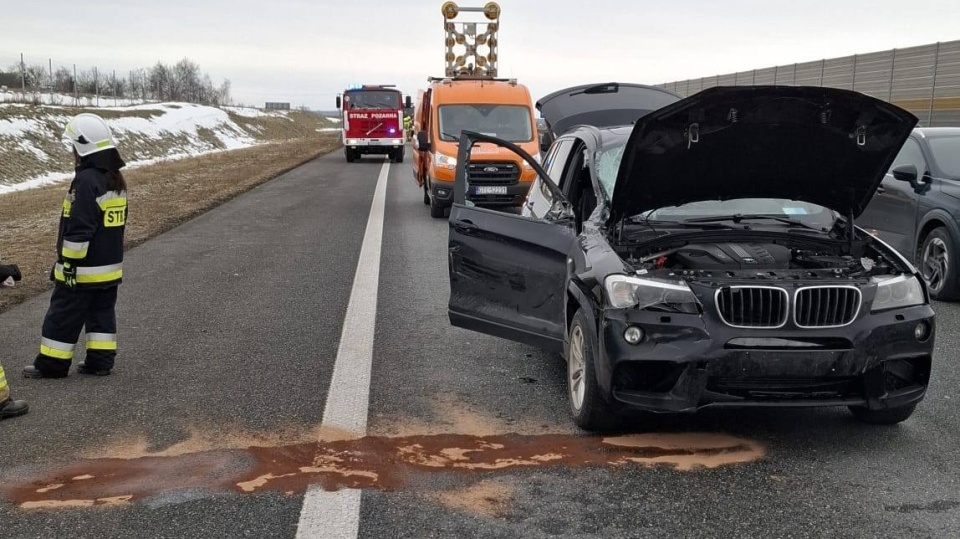 Kolizja na A1/fot. Facebook/KM PSP Toruń