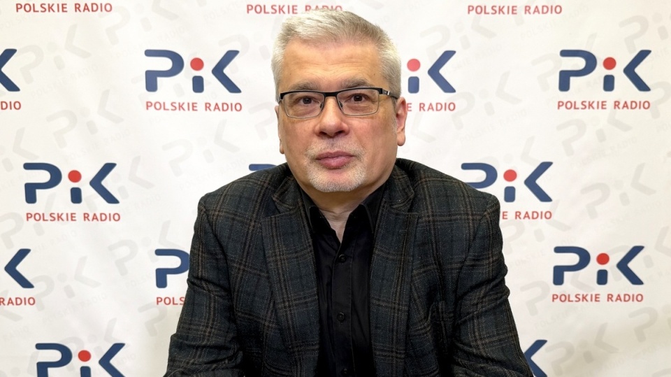 Prof. Piotr Zwierzchowski w studiu Polskiego Radia PiK/fot. Tomasz Kaźmierski