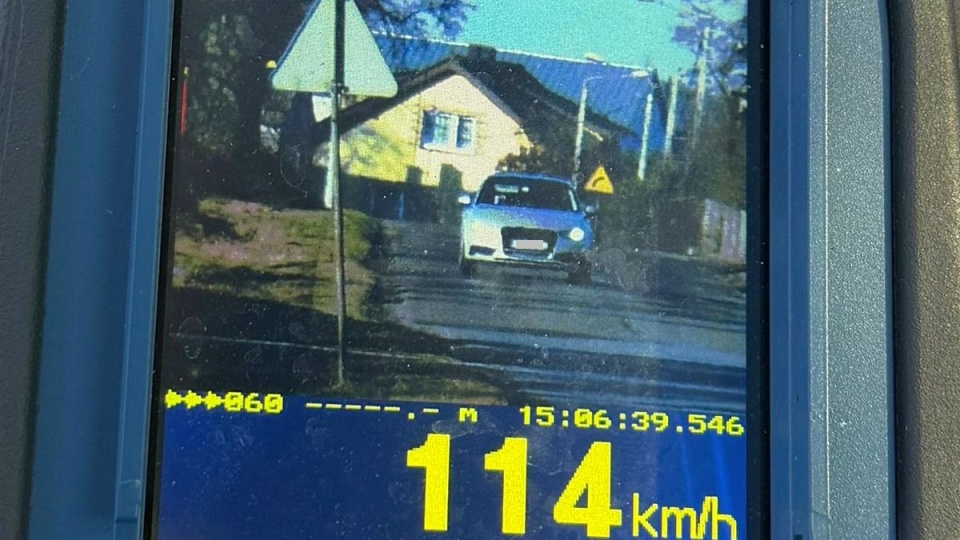 27-letni mieszkaniec powiatu inowrocławskiego przekroczył prędkość o 64 km/h/fot. Fot. KPP Radziejów