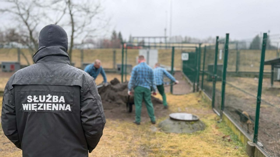 Kiedy więźniowie sprzątali boksy, funkcjonariusze opiekowali się zwierzętami w bydgoskim schronisku/ Fot. Służba Więzienna
