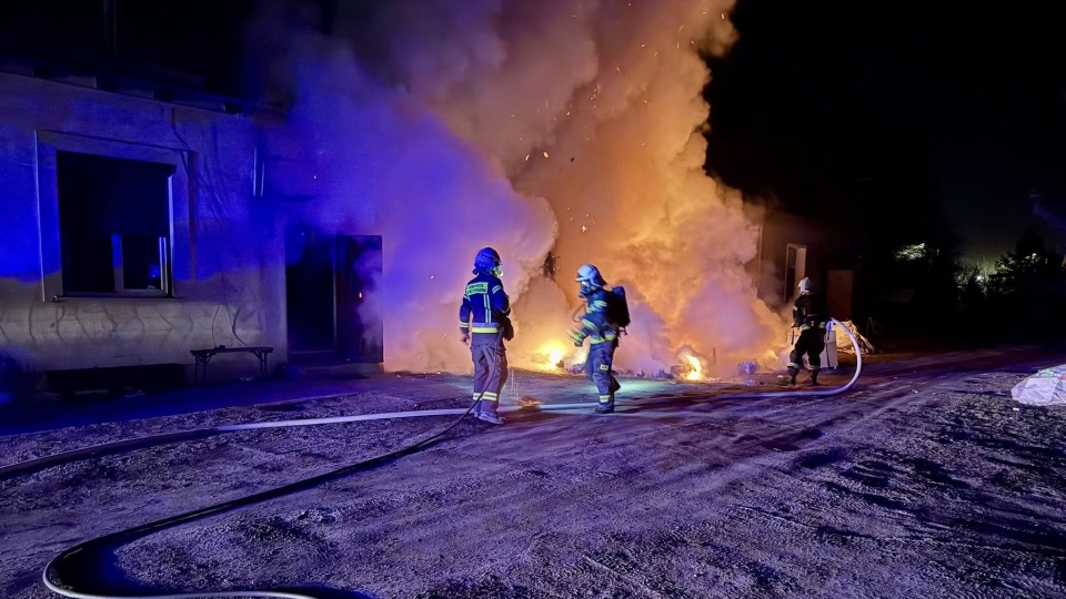 Nocny pożar w Solcu Kujawskim/fot. Facebook/OSP Solec Kujawski