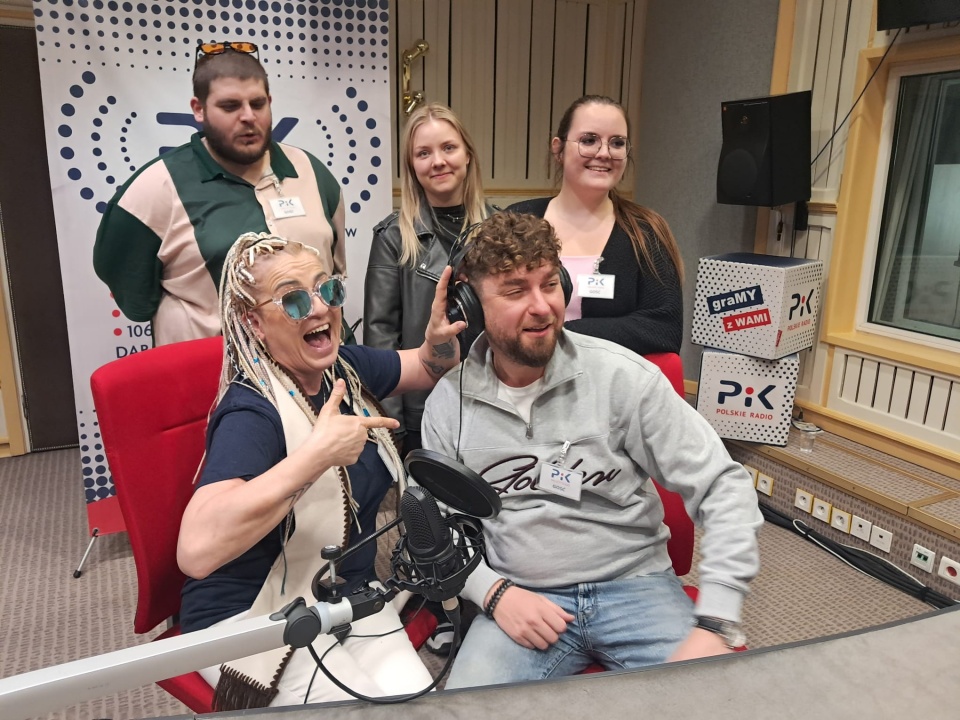 Dorota Berent z przyjaciółmi w studiu Polskiego Radia PiK/fot. Magdalena Gill