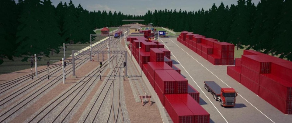 Model terminala multimodalnego w Emilianowe /Model: Polski Instytut Transportu Drogowego