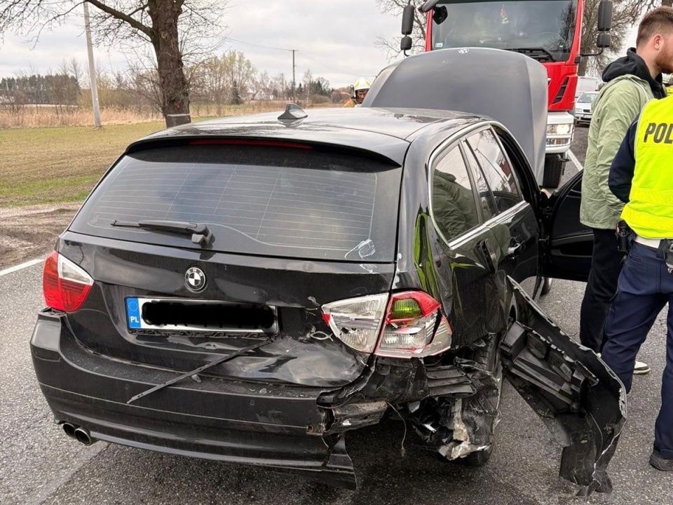 Wypadek na DK 67 w miejscowości Łochocin/fot. KP PSP Lipno